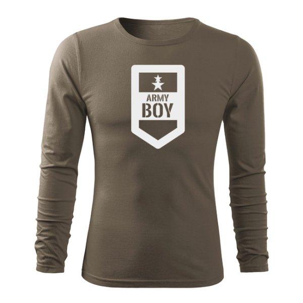 DRAGOWA Fit-T hosszú ujjú póló army boy, oliva 160g/m2