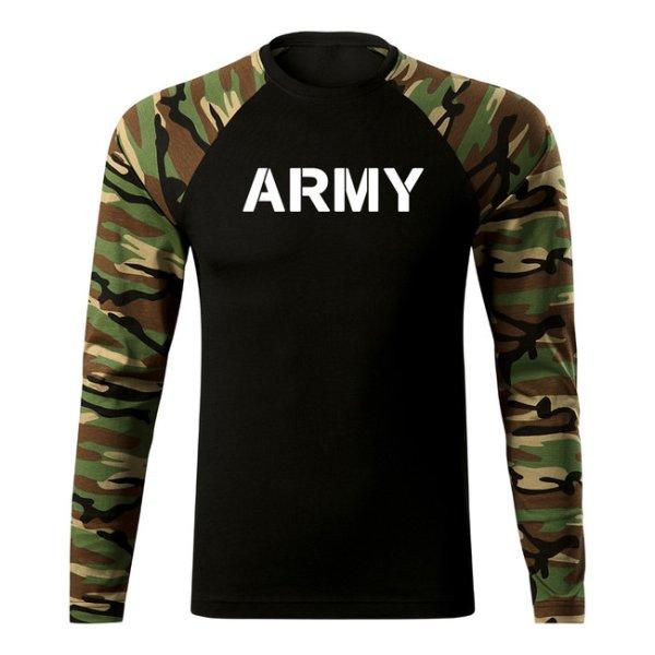 DRAGOWA Fit-T hosszú ujjú póló army, woodland 160g/m2