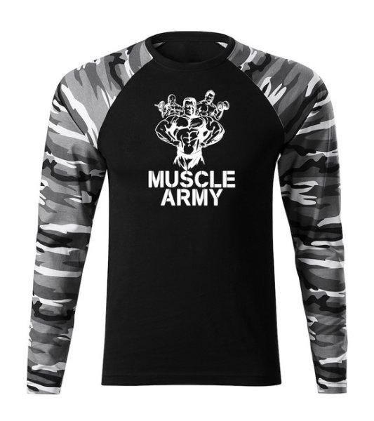 DRAGOWA Fit-T hosszú ujjú póló muscle army team, metro 160g/m2