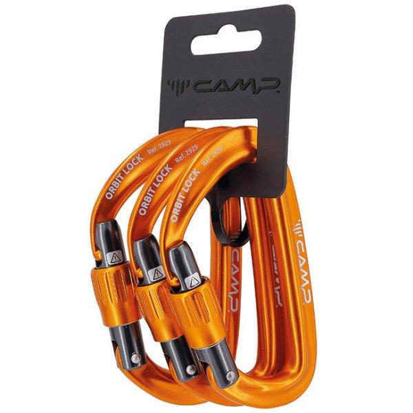 CAMP karabiner Orbit Lock 3 csomag, narancssárga