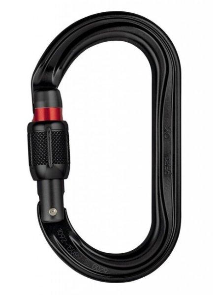 Petzl SCREW LOCK ovális karabiner csavarzárral - fekete