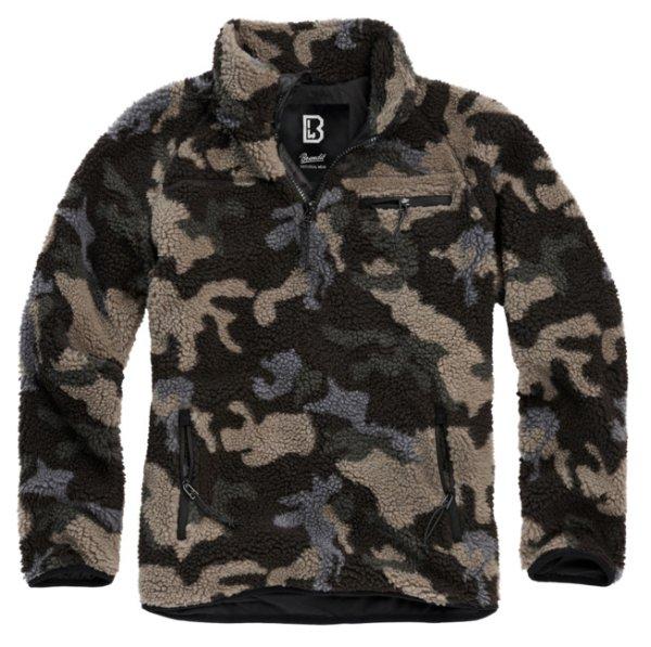 Brandit gyapjú kabát Teddyfleece Troyer, darkcamo