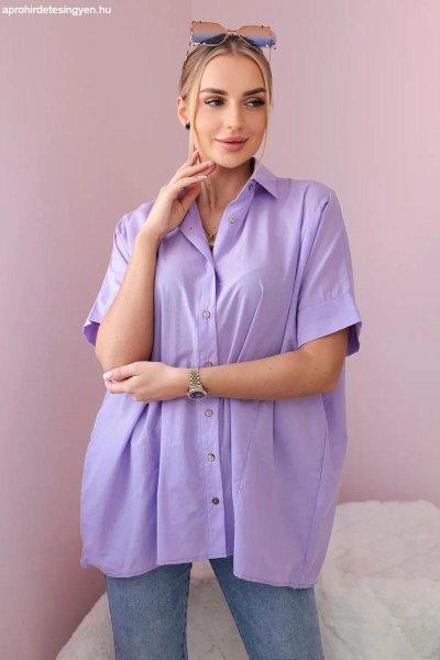 Rövid ujjú pamut ing, 9812-es modell, lila színű
