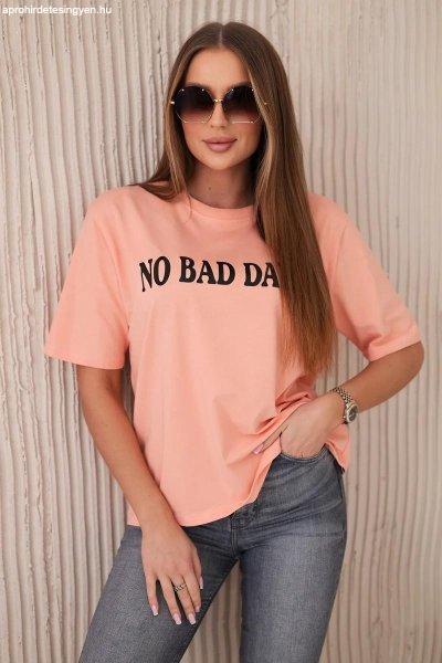 Pamut póló No Bad Days rózsaszín
