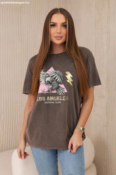 Los Angeles barna pamut póló