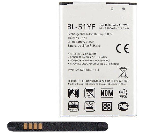 Akku 3000mAh LI-ION (BL-51YF kompatibilis) LG G4 (H815), LG G4 Stylus (H635)