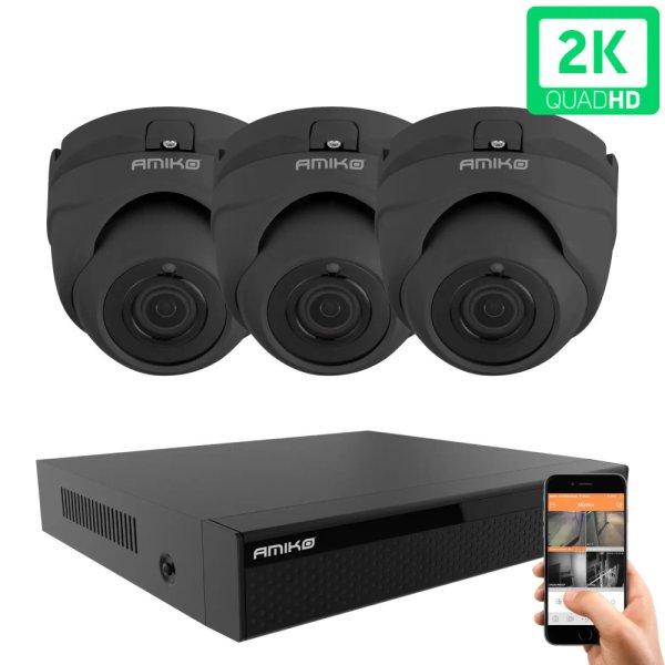 Amiko D20M530B-AHD dome 3 biztonsági kamera rendszer 5MP 2K