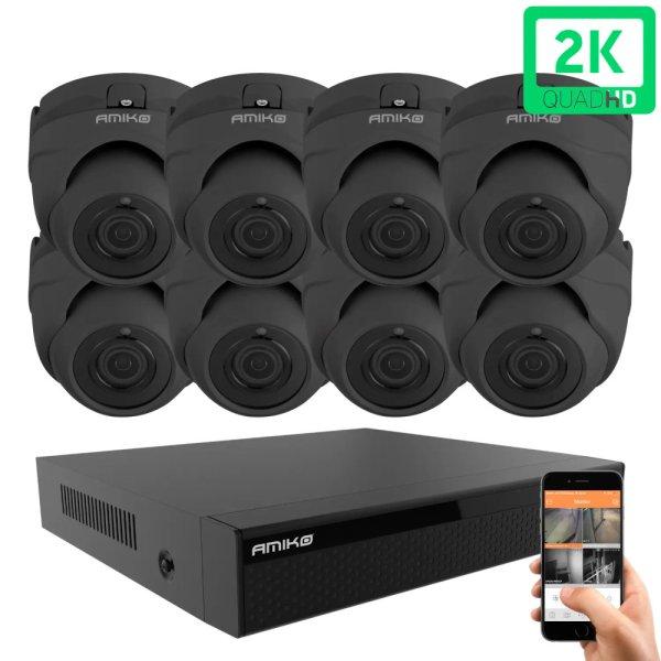 Amiko D20M530B-AHD dome 8 biztonsági kamera rendszer 5MP 2K