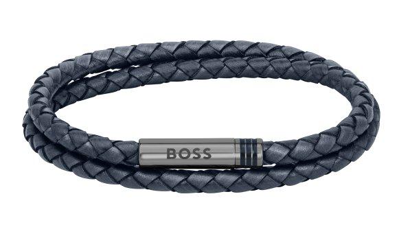 Hugo Boss Stílusos bőr dupla karkötő 1580494 17,5 cm