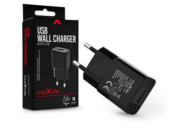 Maxlife USB hálózati töltő adapter - 5W - Maxlife MXTC-01 USB Wall Charger -
fekete