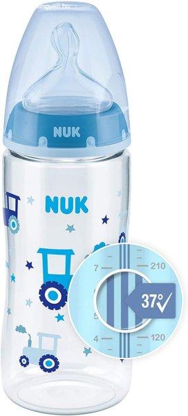 NUK First Choice Temperature Control cumisüveg 300 ml 0-6 m - kék traktor 