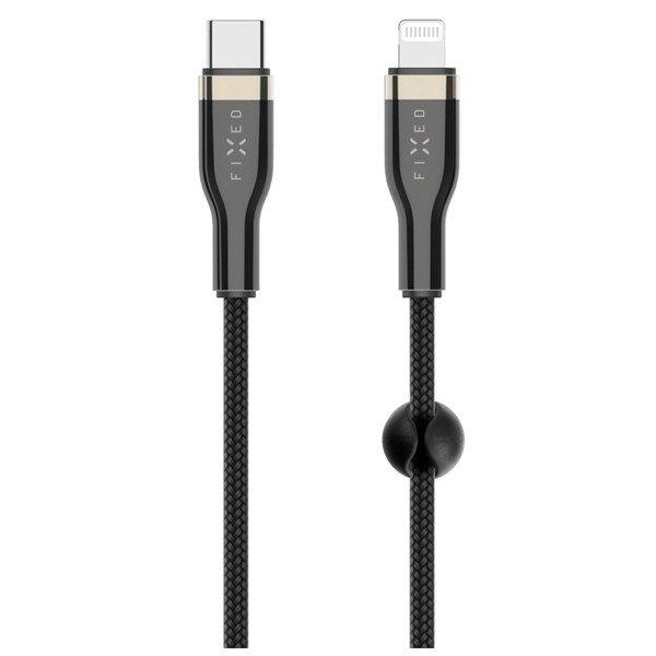 FIXED Fonatos adat- és töltőkábel USB-C/Lightning MFI, PD, 1,2 m, fekete