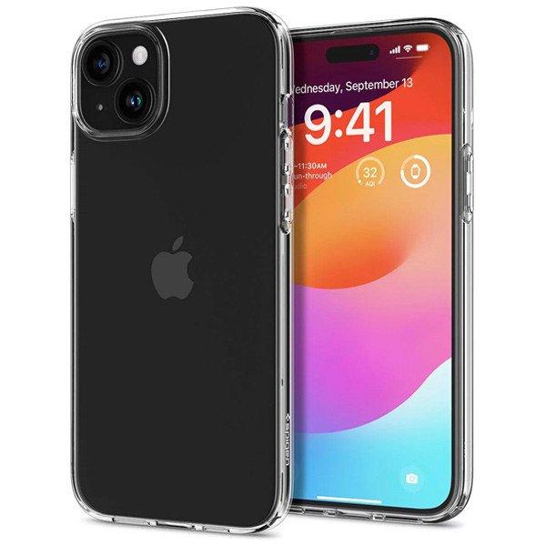 Spigen Crystal Flex tok Apple iPhone 15 Plus számára, áttetsző