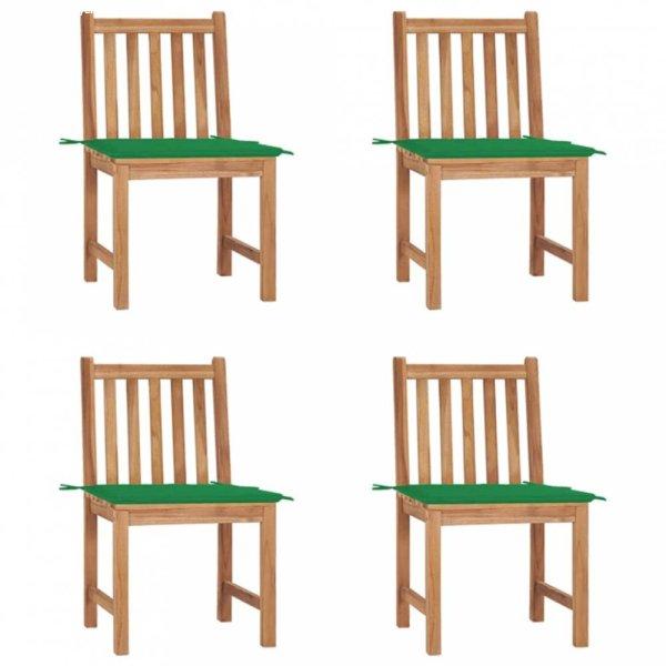 4 db tömör tíkfa kerti szék párnával