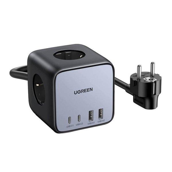 UGREEN CD268 Elosztó kocka EU , 65W, 1,8m (fekete)