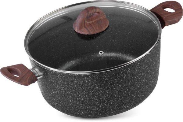 Fazék magicHome Black Marble Line, 24 cm, 4,0 l,