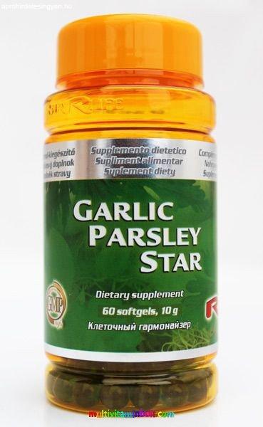 Garlic + Parsley 120 db lágyzselatin kapszula - Fokhagyma-kivonatot és
petrezselyem levél-koncentrátum - StarLife