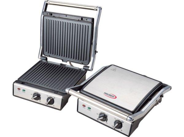 Hauser CG-420 asztali 2000W inox nemesacél kontaktgrill, kontakt grillsütő
kivehető sütőlapokkal (CG 420)