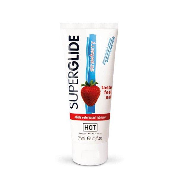  HOT Superglide edible lubricant waterbased - STRAWBERRY 75 ml 