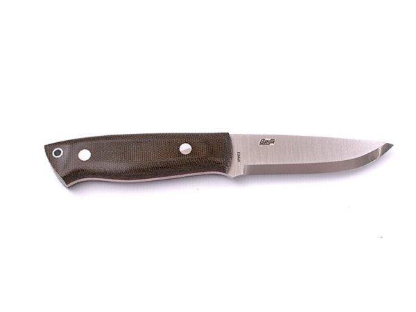 Brisa Trapper 95 N690 Scandi / Green Micarta / Sheath Bushcraft 95