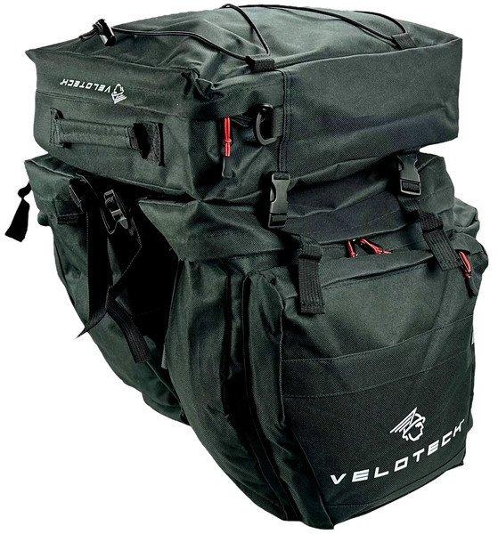 Velotech 3 részes csomagtartó túratáska fekete
