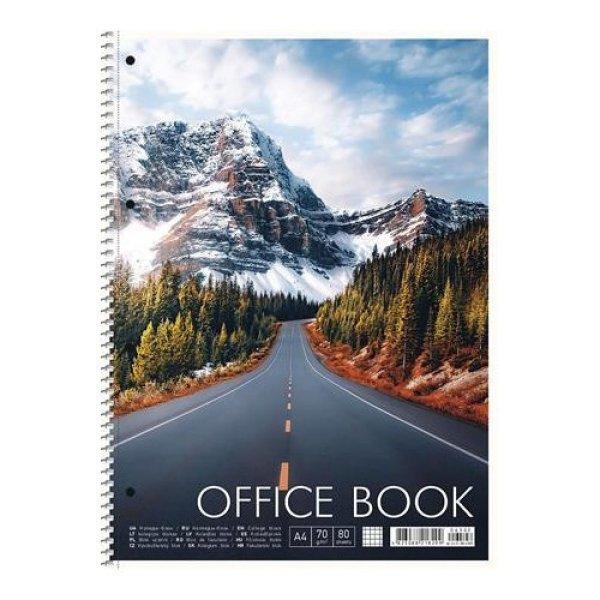 Spirálfüzet, A4+, kockás, 80 lap, SHKOLYARYK "Office book", vegyes