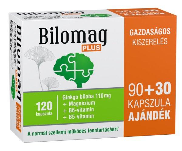 Bilomag plus 110mg gingko biloba kivonatot tartalmazó étrend-kiegészítő
kapszula 90+30db 120 db