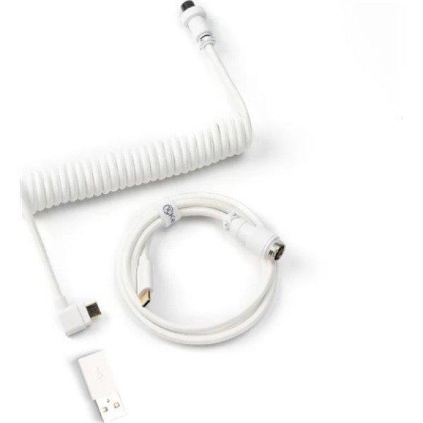 Keychron Coiled Aviator USB-C -> USB-C M/M adatkábel 1.36m fehér
90°/egyenes
