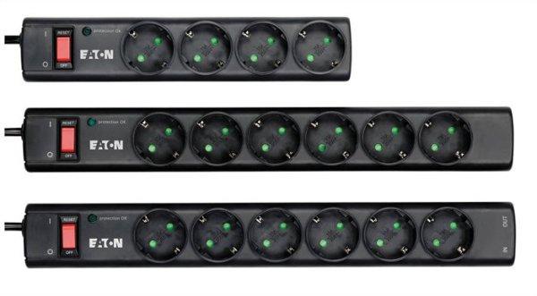 Elosztó, 4 aljzat, túlfeszültségvédő elosztó, EATON "Protection
Strip"