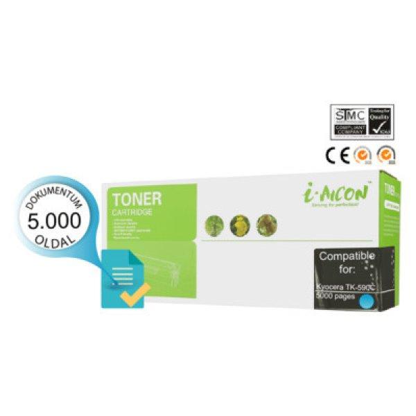 Kyocerá -hoz TK-590 C cián UTÁNGYÁRTOTT toner (~5000 oldalas)