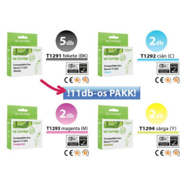 Epson -hoz 11db-os◄ T129x utángyártott tintapatron irodaPAKK (11x~420 oldal)