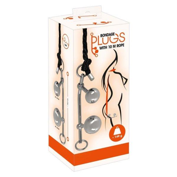 You2Toys Bondage Plugs - fém tágító gömbök (149g) - ezüst