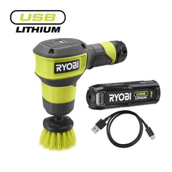 Ryobi 4V USB Lithium tisztító súroló, 1x 2,0Ah akkumulátor, töltő -
RSCR4-120G