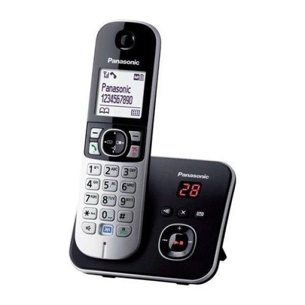 Telefon, vezeték nélküli, üzenetrögzítő, PANASONIC
"KX-TG6821PDB", fekete