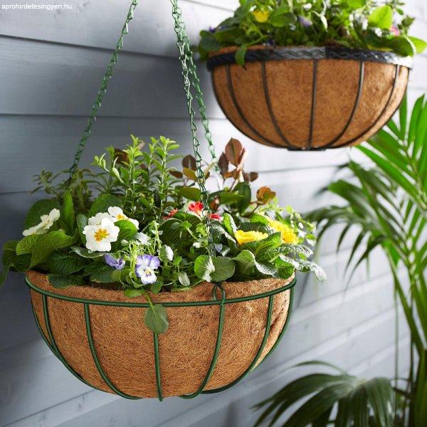 Garden of Eden Akasztható fém kosár - virágcserépek rögzítéséhez - 25
cm - zöld (11566B)