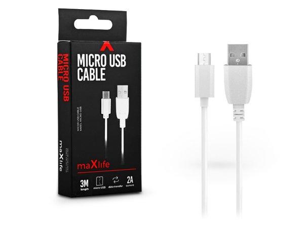 Maxlife USB - micro USB adat- és töltőkábel 3 m-es vezetékkel - Maxlife
Micro USB Cable - 5V/2A - fehér