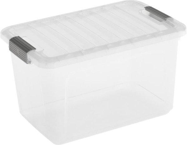 Box fedéllel KIS W Box S, 15L, transzlucent, 25x38x23 cm, korral