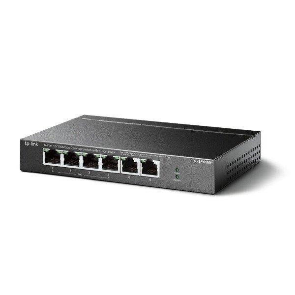 TP-Link Switch PoE - TL-SF1006P (6port 100Mbps; 4 af/at PoE+ port; 67W)