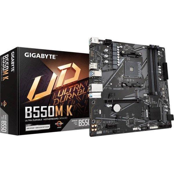 Gigabyte Alaplap - AMD B550M-K AM4 (B550, 4xDDR4 3200MHz, 4xSATA3, M.2,
6xUSB2.0, 6xUSB3.2)