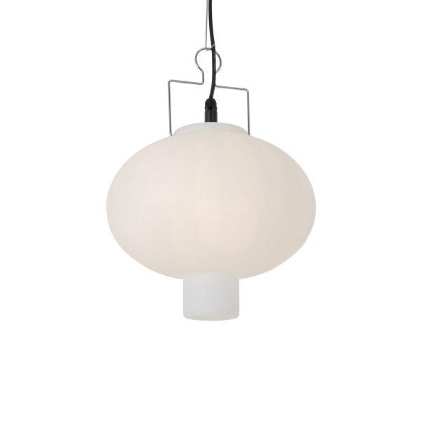 Buiten hanglamp wit 35 cm met stekker IP44 - Pion