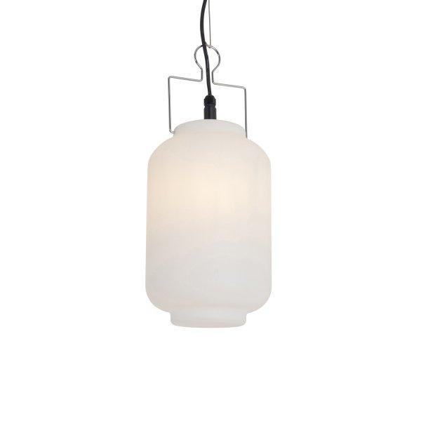 Buiten hanglamp wit 20 cm met stekker IP44 - Pion