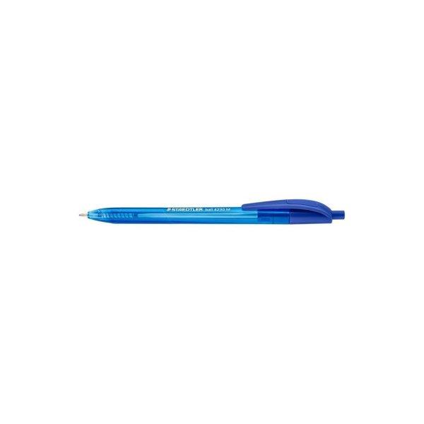 Golyóstoll, 0,5 mm, nyomógombos, STAEDTLER "Ball 423 M", kék