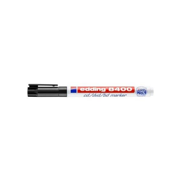 Alkoholos marker, CD/DVD, 0,5-1 mm, EDDING "8400", fekete