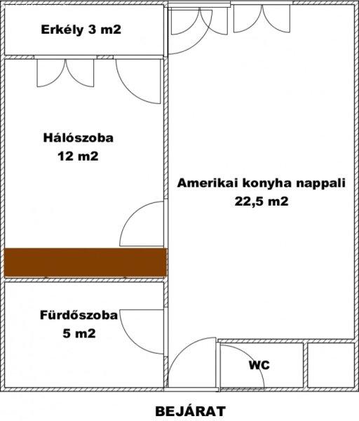 Kiadó 44 nm-es Felújított Téglalakás Pécs Kertváros 