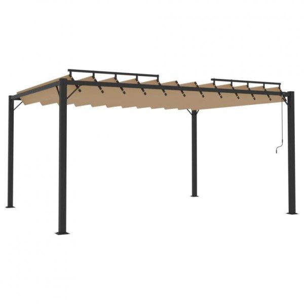 Pergola kerti pavilon lamellás pergola alumínium 4x3m állítható
lamellákkal krémszín