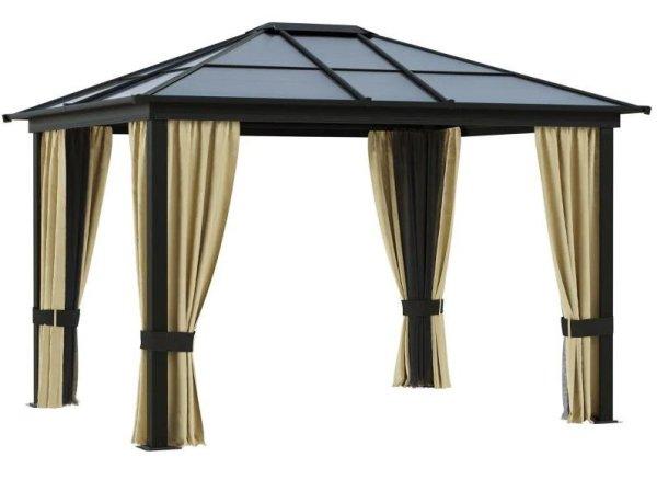 Harmony  Alumínium pavilon pergola polikarbonát tetővel 360x3,00x260 cm
fekete-bézs