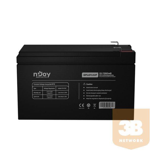 NJOY Szünetmentes Akkumulátor - GPL07122F (12V/7Ah, Long-life, T2/F2, zárt,
gondozás mentes, AGM)