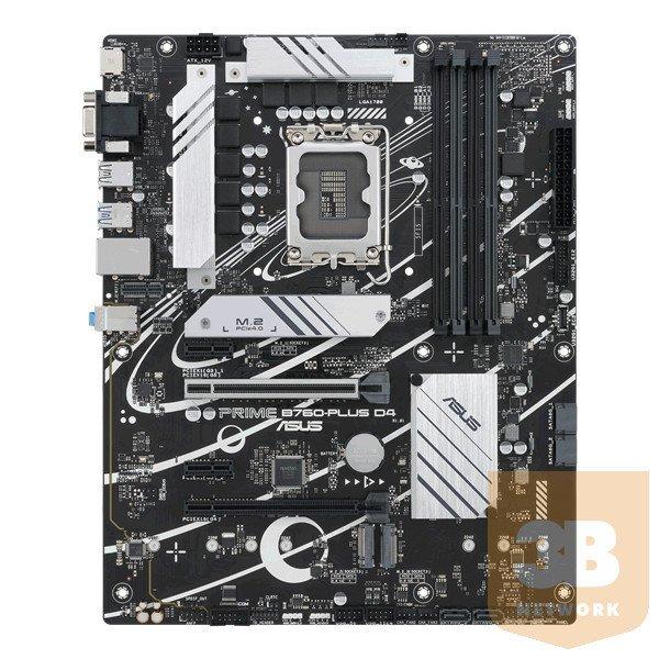 Asus Alaplap - Intel PRIME B760-PLUS D4 s1700 (B760, 4xDDR4 5066MHz, 4xSATA3,
4xM.2, HDMI+DP+VGA)