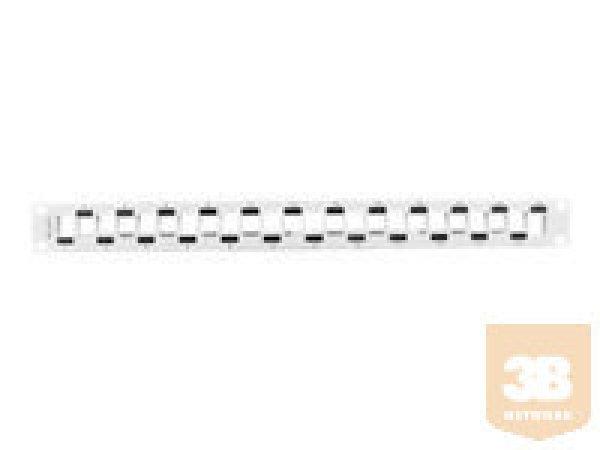 LANBERG PPKS-1224-S keystone Patch Panel Blank 24 port Staggeged 1U with
Organizer grey