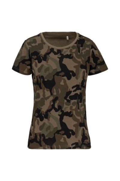 Női terepmintás póló környakas, rövid ujjú, Kariban KA3031, Olive
Camouflage-S